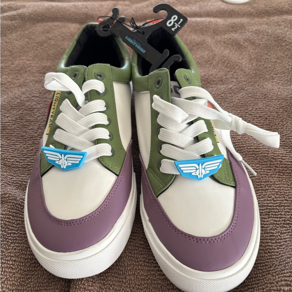 Stylish Disney Buzz Light Year Green and Purple Women's Sneakers